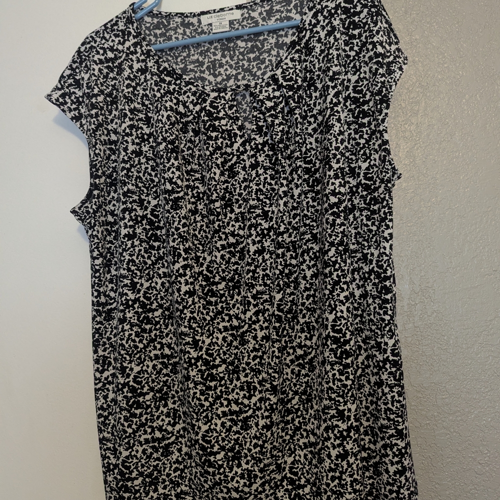 Women's Liz Claiborne Monochrome Abstract Blouse 1X